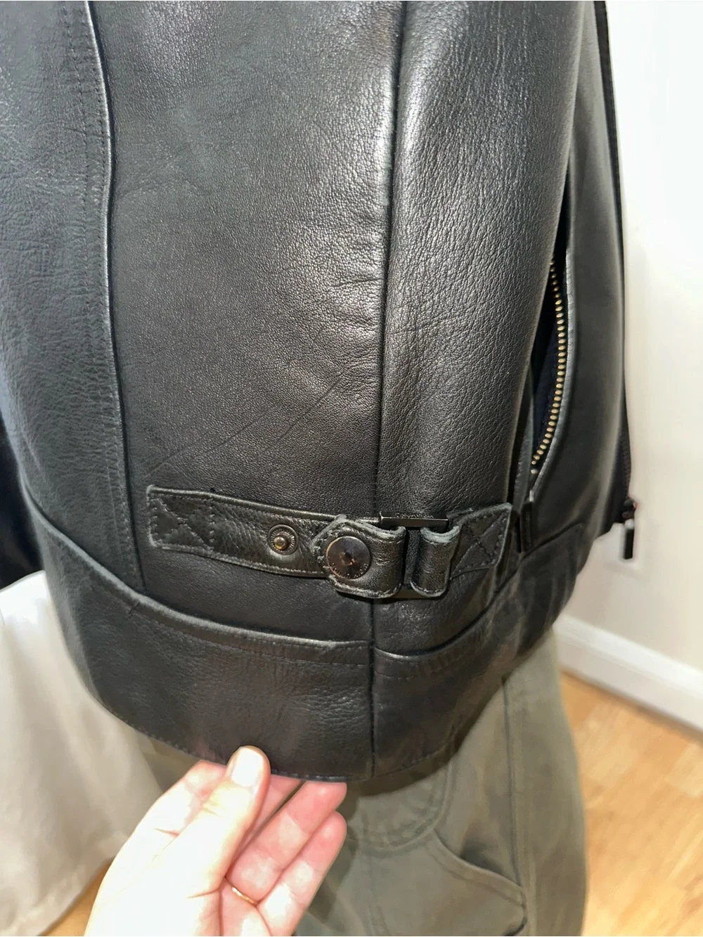 Men's Black Calvin Klein Leather Moto Jacket - Classic Biker Style